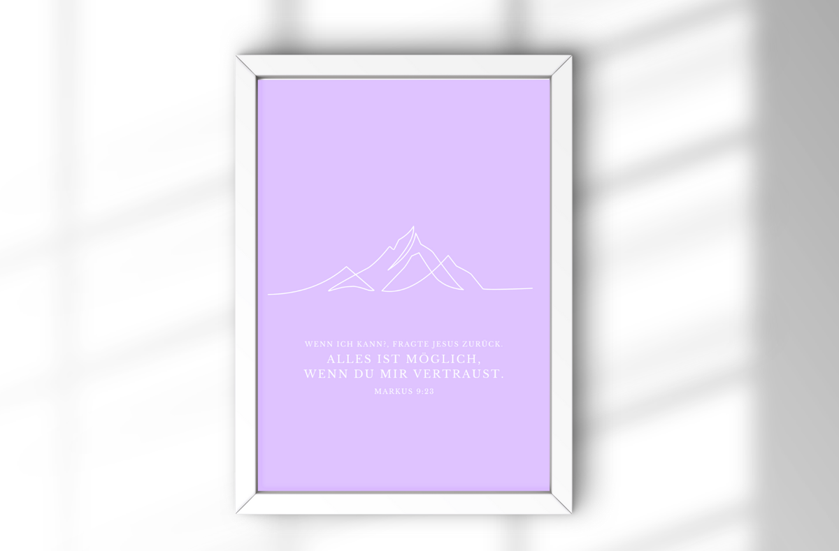 A4 Poster "Mountain" im Bilderrahmen