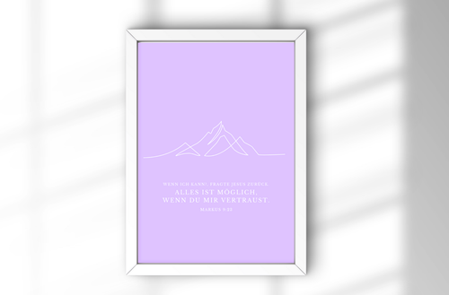 A4 Poster "Mountain" im Bilderrahmen