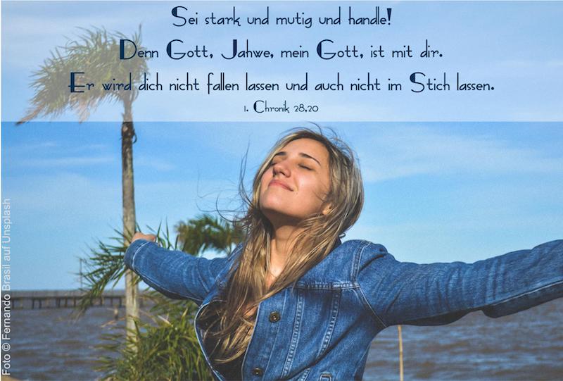 Postkarte Sei stark und mutig