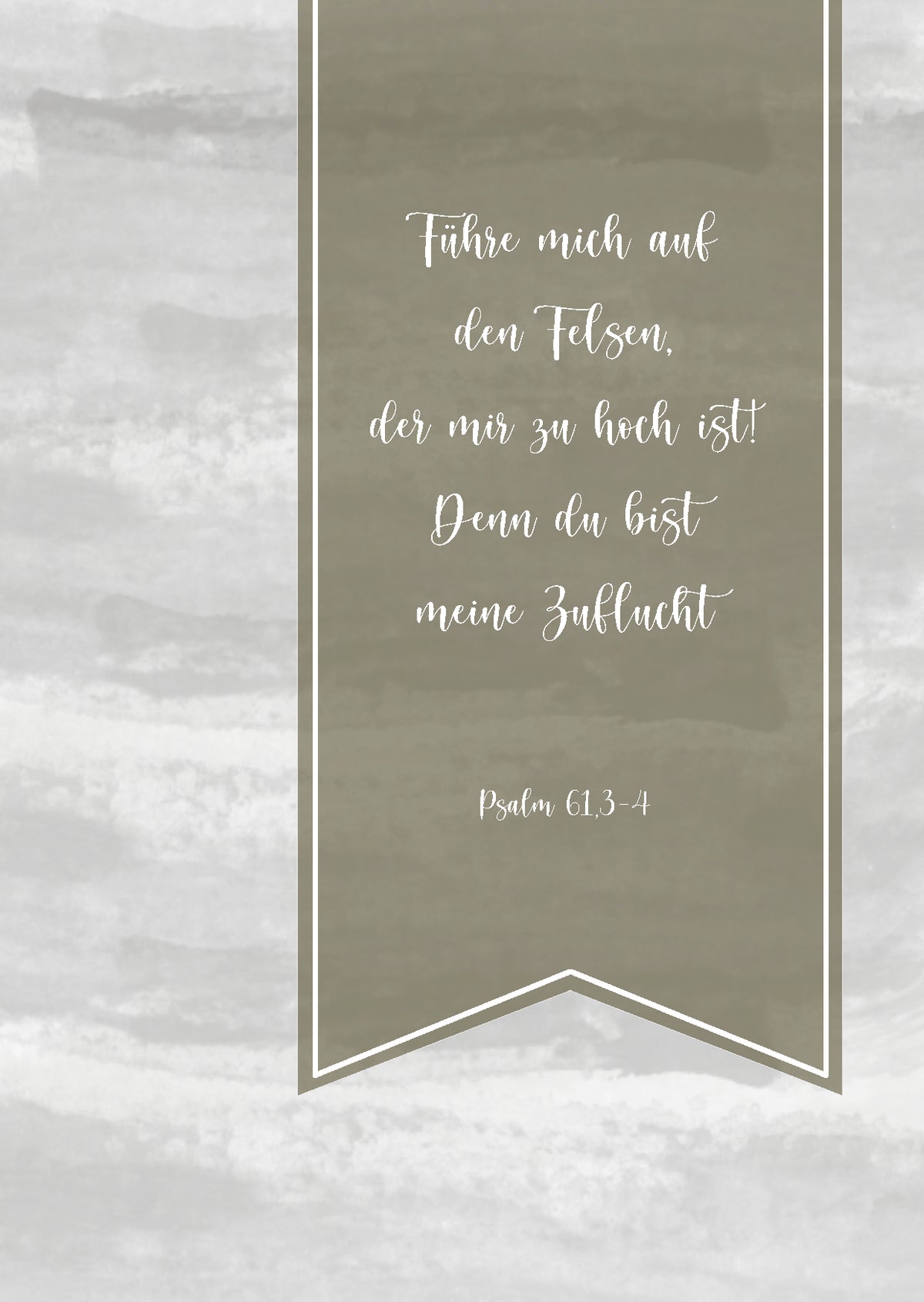 Postkarte Führe mich auf den Felsen